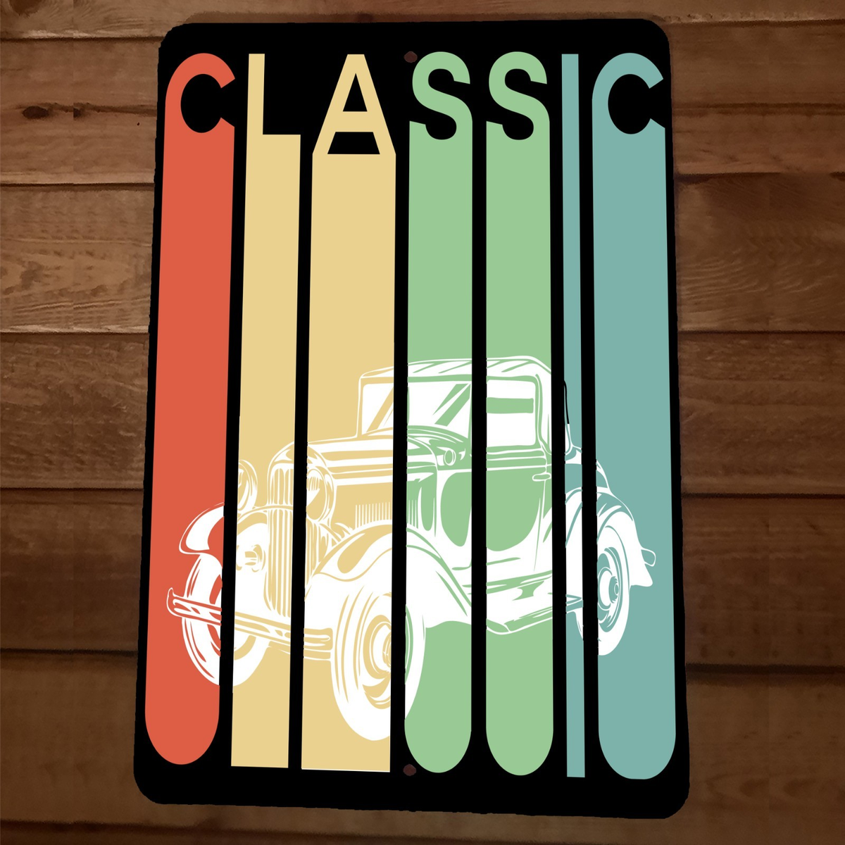 Classic Legendary Car Stripes 8x12 Metal Sign