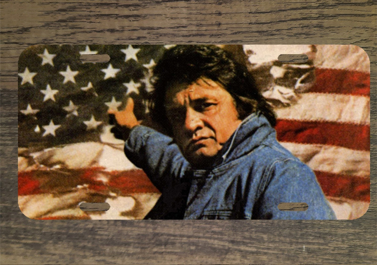 Ragged Old Flag Johnny Cash 6x12 Custom Mountable Novelty License Plate