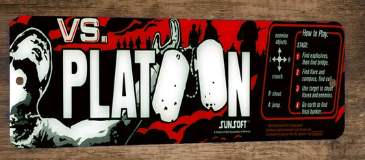 Vs Platoon Arcade 3x12 Metal Wall Video Game Marquee Banner Sign