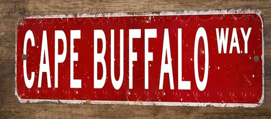 Cape Buffalo Way 3x12 Metal Wall Sign