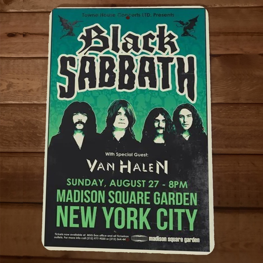 NYC Black Sabbath Van Halen 8x12 Metal Wall Sign