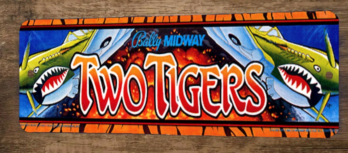 Two Tigers Arcade 3x12 Metal Wall Video Game Sign