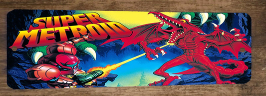 Super Metroid Classic Arcade Marquee Banner 3x12 Metal Wall Sign