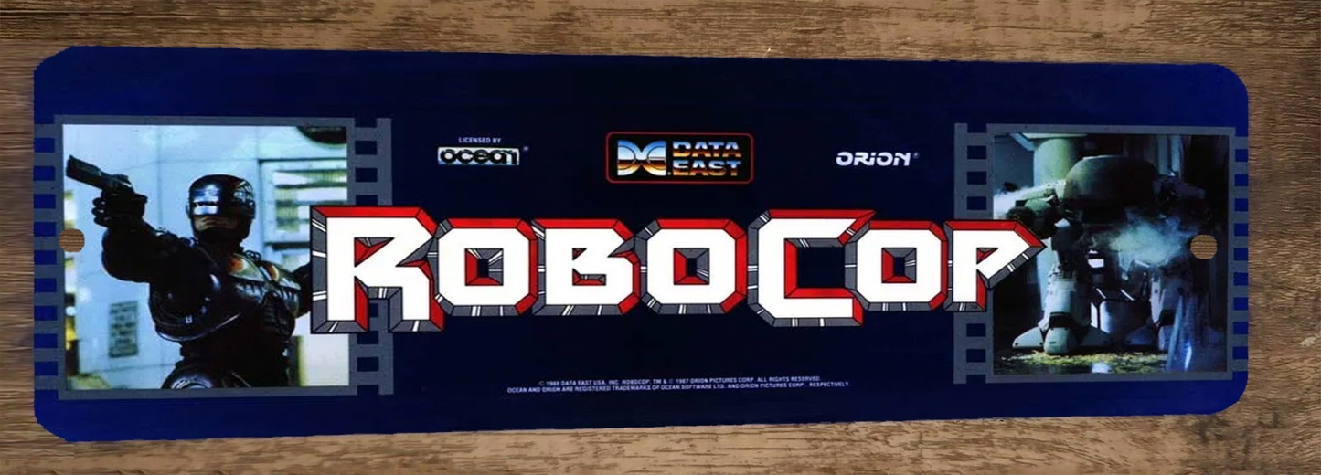 Robocop Classic Arcade Marquee Banner 3x12 Inch Metal Wall Sign by Sega Data East