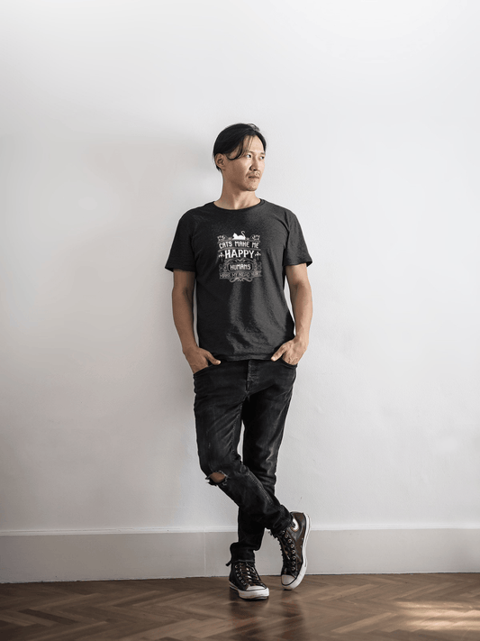 Cats Make Me Happy Humans Make My Head Hurt Mens T Shirt Gildan