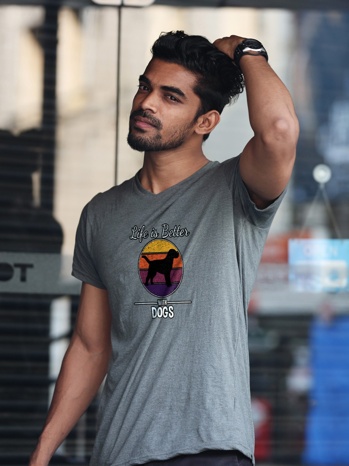 Life is Better With Dogs Mens T Shirt Gildan