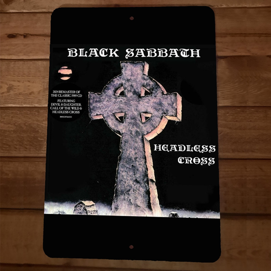 Headless Cross Black Sabbath 8x12 Metal Wall Sign