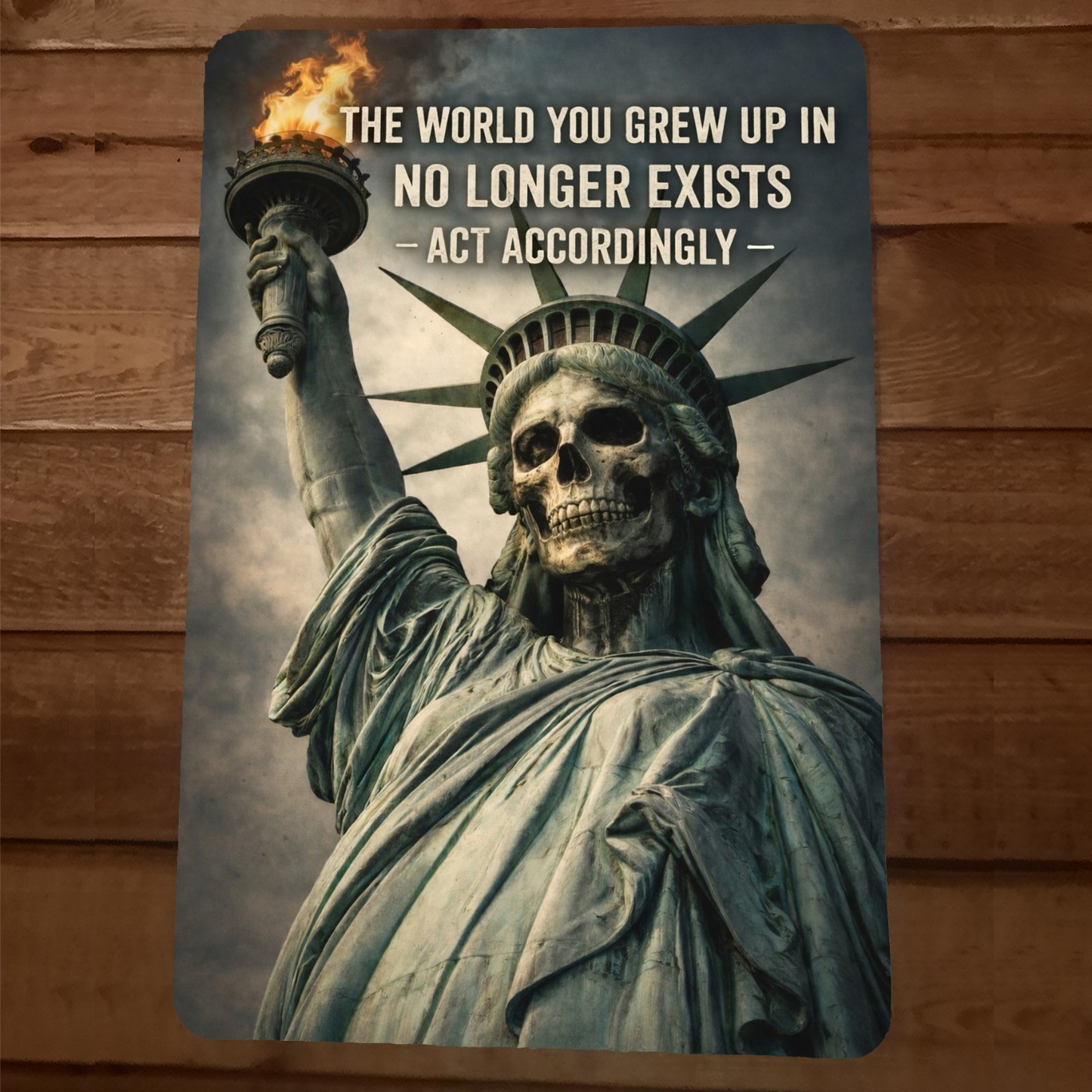 The World You Grew Up In No Longer Exists 8x12 Metal Wall Sign Patriot Art