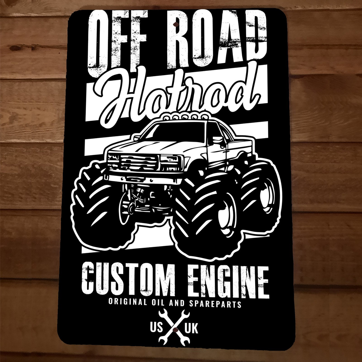 Off Road Hot Rod 4x4 Monster Truck 8x12 Metal Wall Garage Man Cave Car Sign