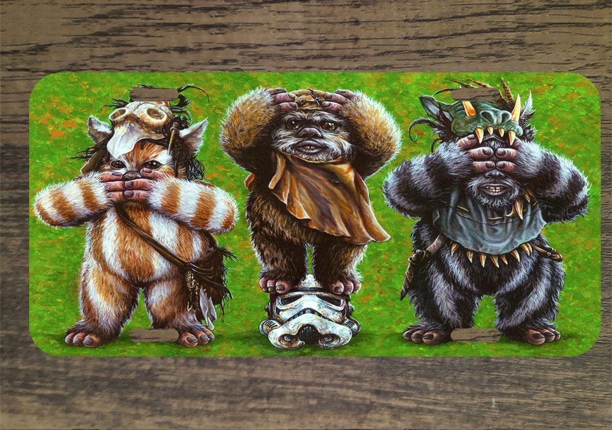 Star Wars Ewoks See Hear Speak No Evil 6x12 Custom Novelty License Plate