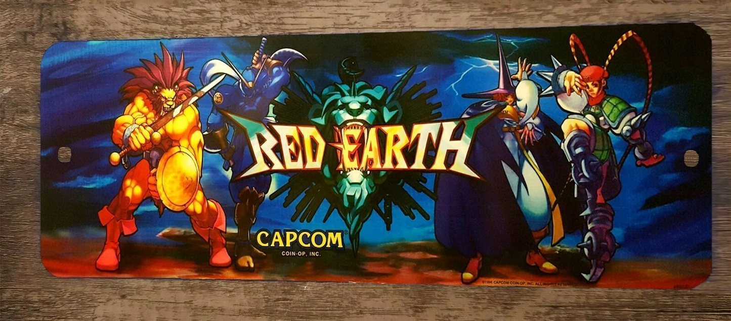 Red Earth Arcade Video Game 3x12 Metal Wall Sign Marquee Banner Poster
