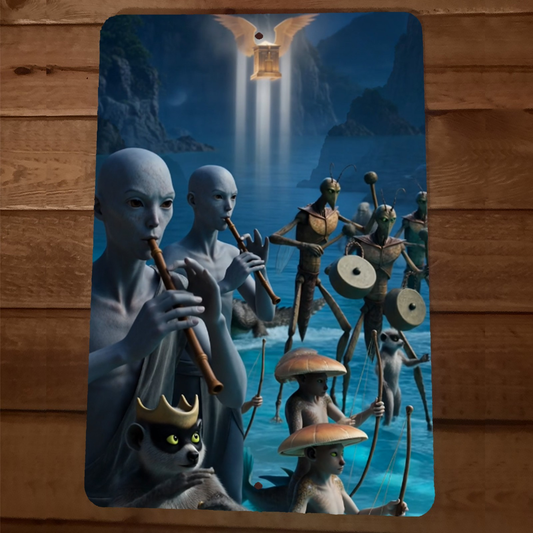 Fantasy Alien Band Artwork 8x12 Metal Wall Animal Sign #19