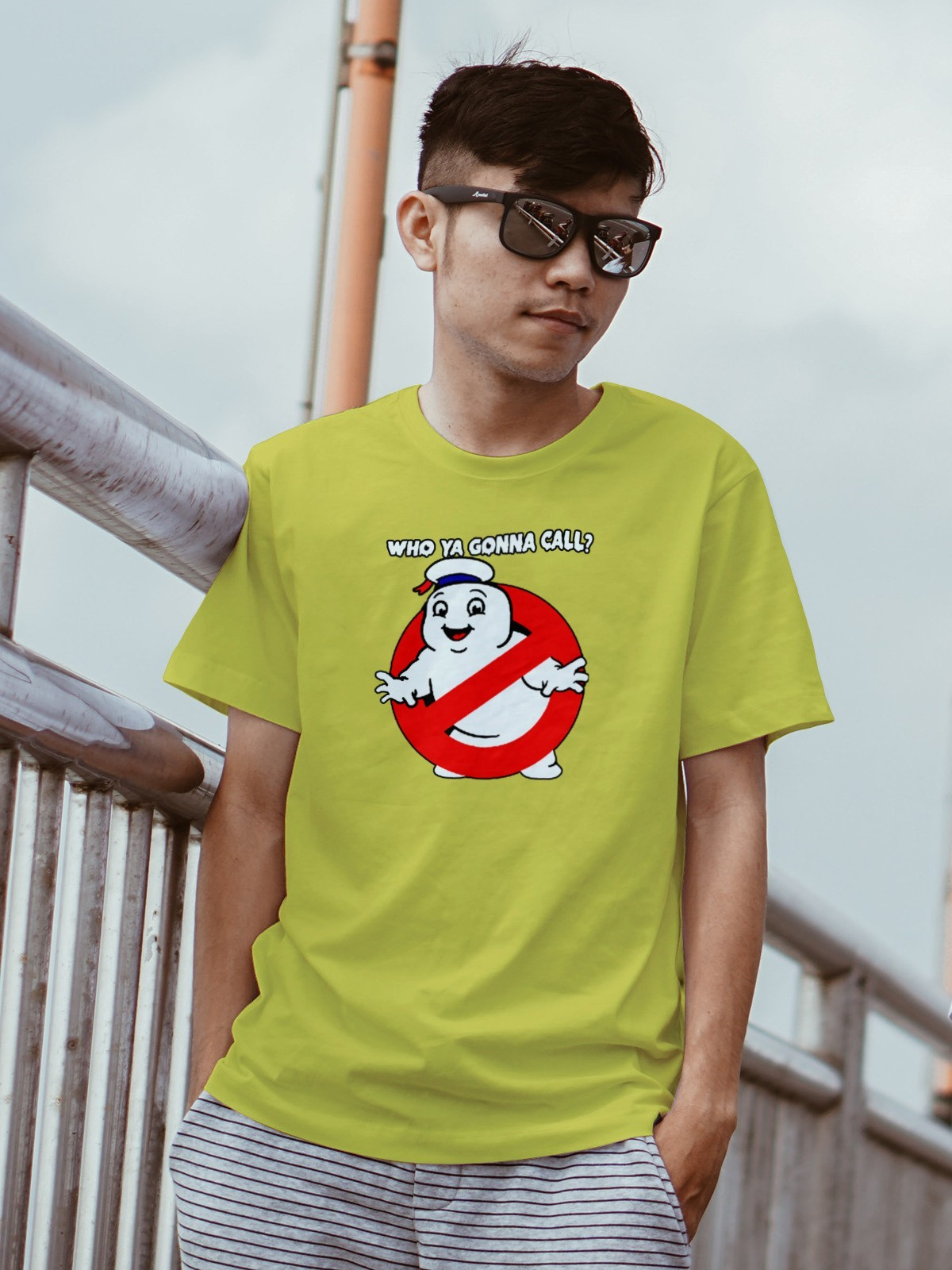 Who Ya Gonna Call Ghostbusters Marshmallow Man Mens T Shirt Gildan