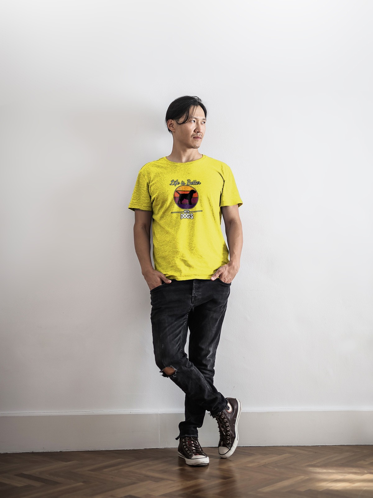 Life is Better With Dogs Mens T Shirt Gildan