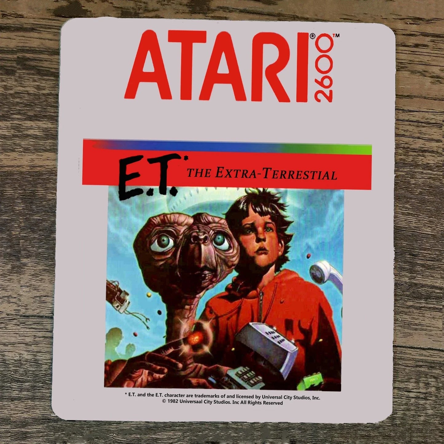 Atari 2600 Mouse Pad Featuring E.T. The Extra-Terrestrial Box Art
