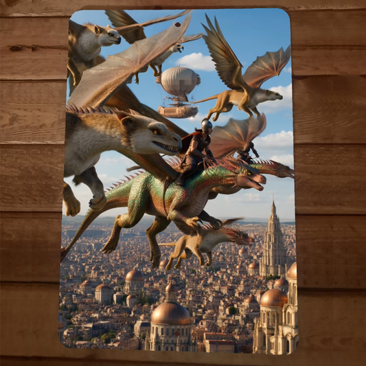Dragon Riders Artwork 8x12 Metal Wall Sign #3