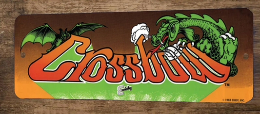 Crossbow Arcade Video Game 3x12 Metal Wall Sign Marquee Banner Poster