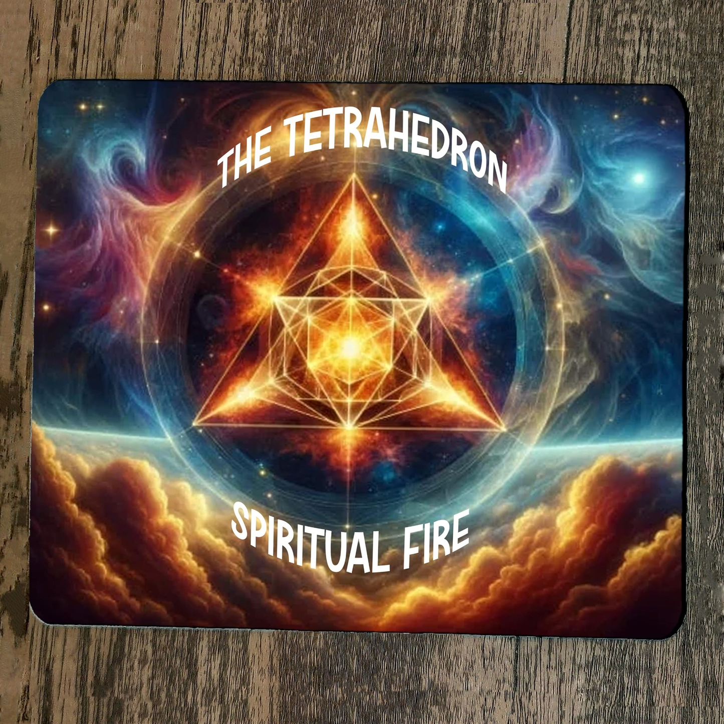 Mouse Pad Sacred Geometry Shapes Tetrahedron Spiritual Symbol