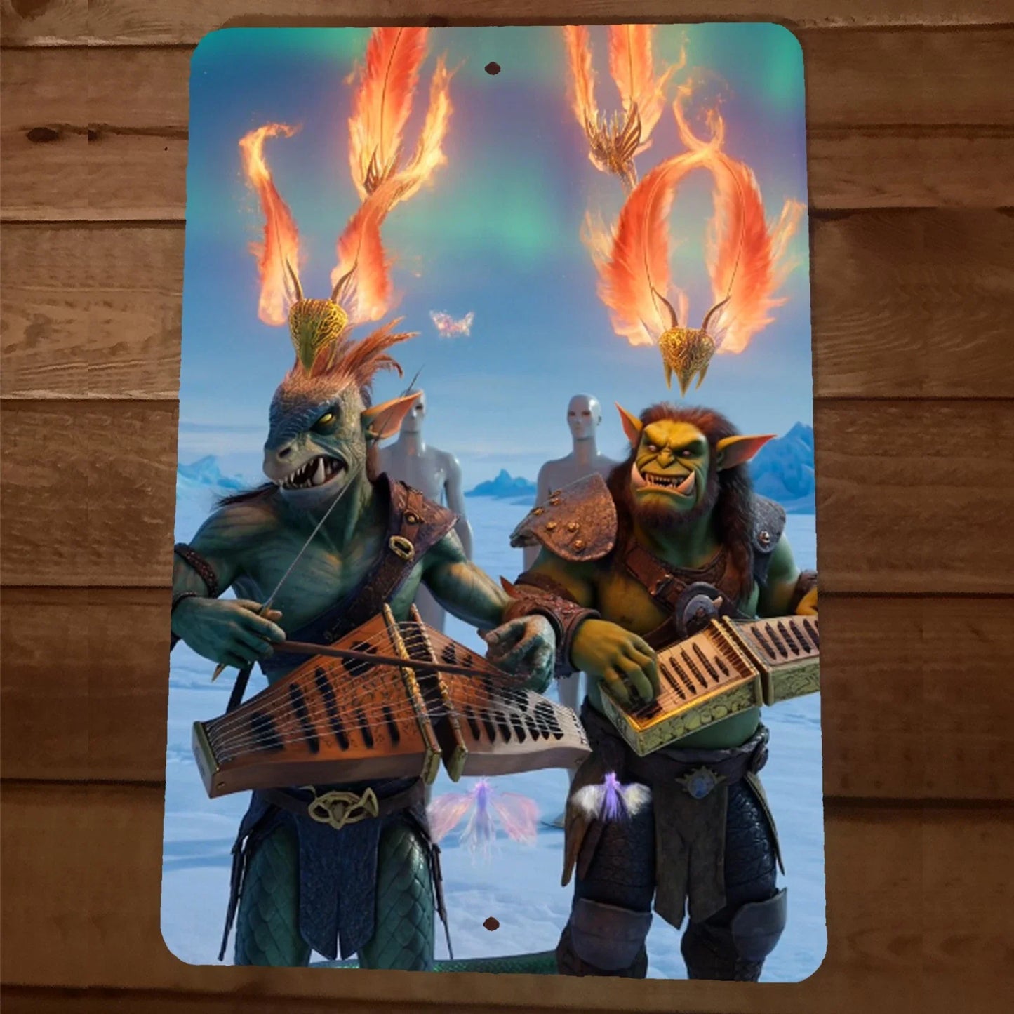 5th Dimension Orc and Aliens Artwork 8x12 Metal Wall Sign