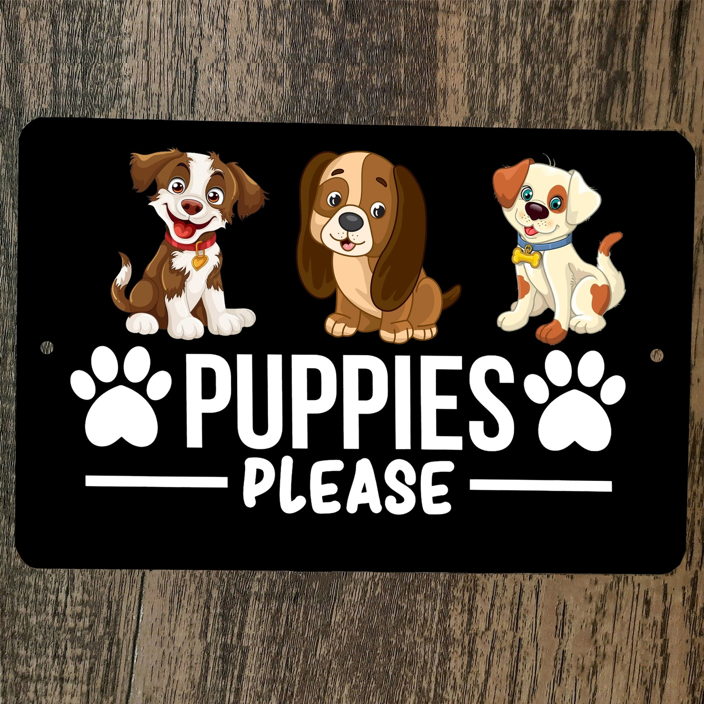 Puppies Please Dogs 8x12 Metal Wall Animal Sign Poster