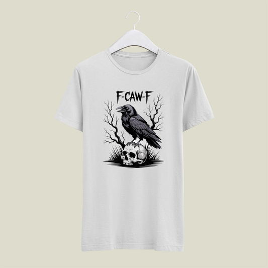 F CAW F Raven on Skull Mens T Shirt Gildan