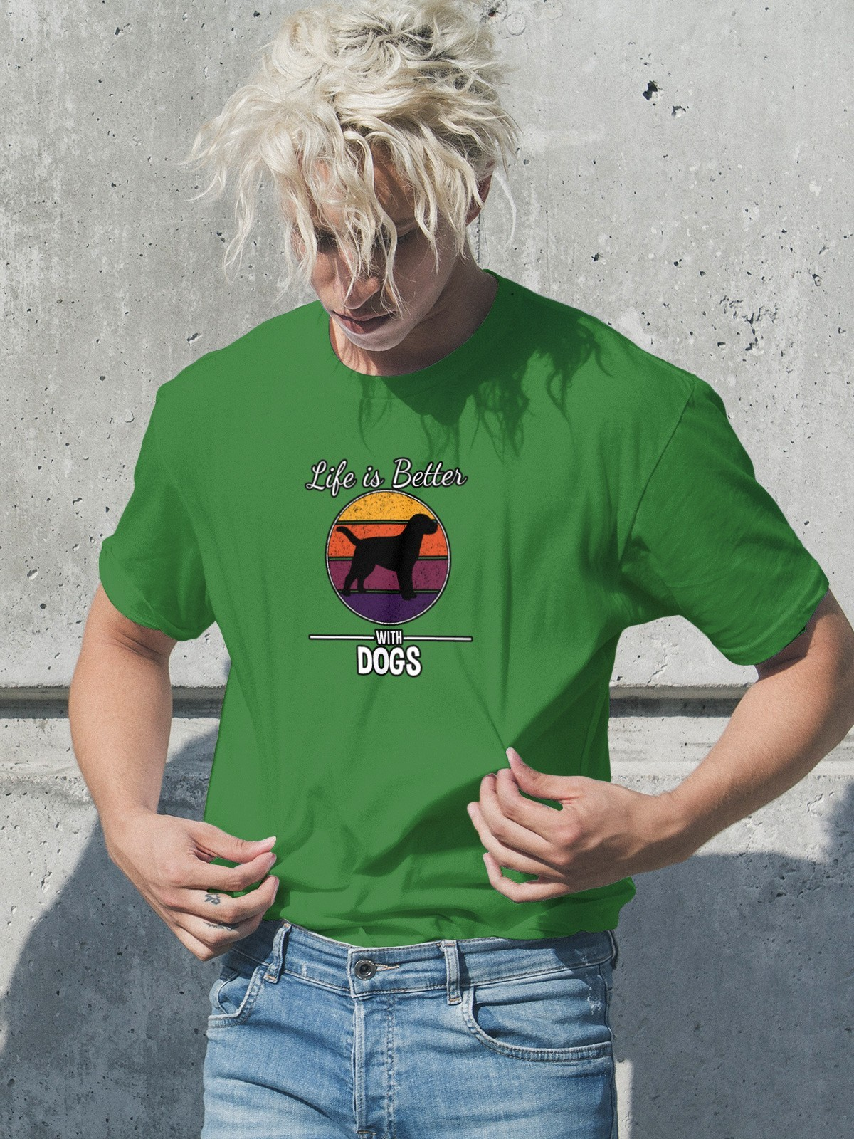 Life is Better With Dogs Mens T Shirt Gildan