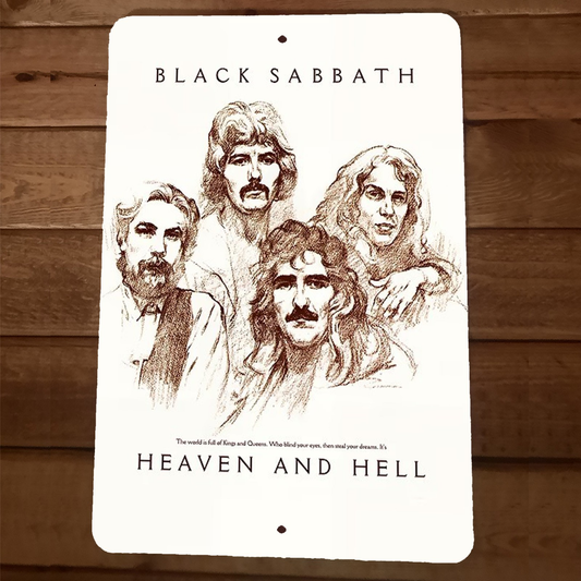 Heaven and Hell Art Black Sabbath 8x12 Metal Wall Sign