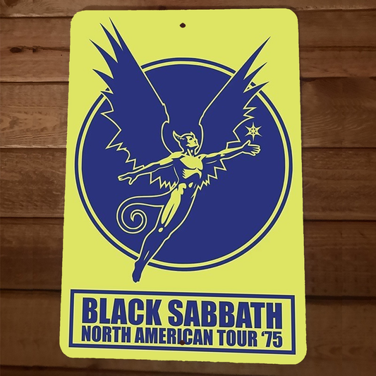 North American Tour 1975 Black Sabbath 8x12 Metal Wall Sign