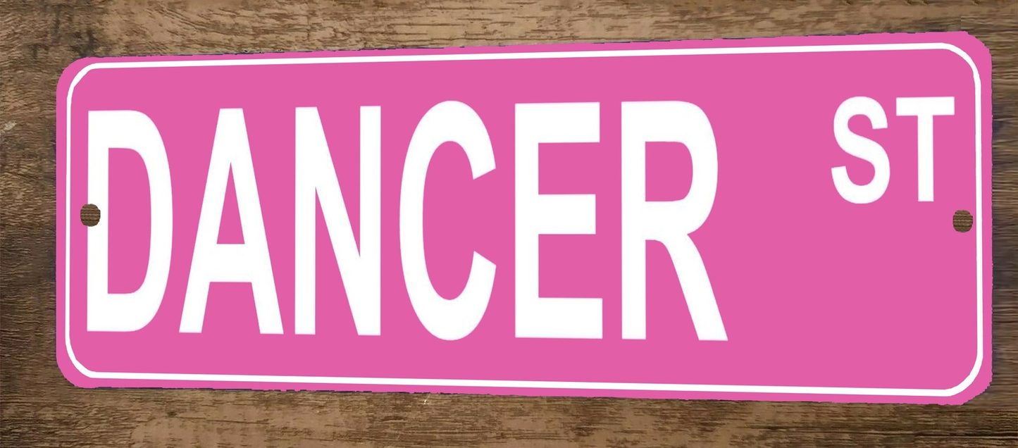 Dancer St 3x12 Metal Wall Sign