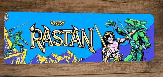 Rastan Arcade Marquee 3x12 Metal Wall Sign Banner Poster