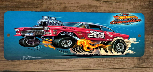 Candy Striper Hot Wheels Car Gasser 3x12 Metal Wall Sign