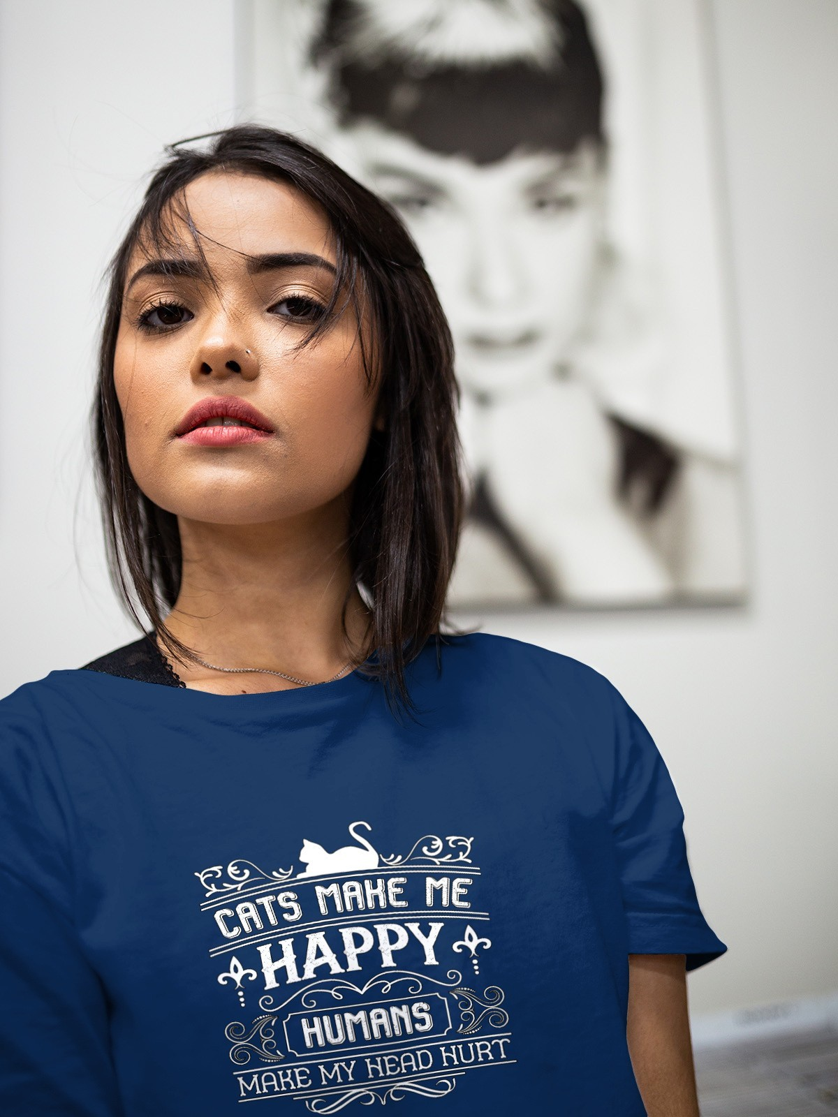 Cats Make Me Happy Humans Make My Head Hurt Mens T Shirt Gildan