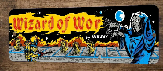 Wizard of Wor Arcade 3x12 Metal Wall Video Game Marquee Banner Sign