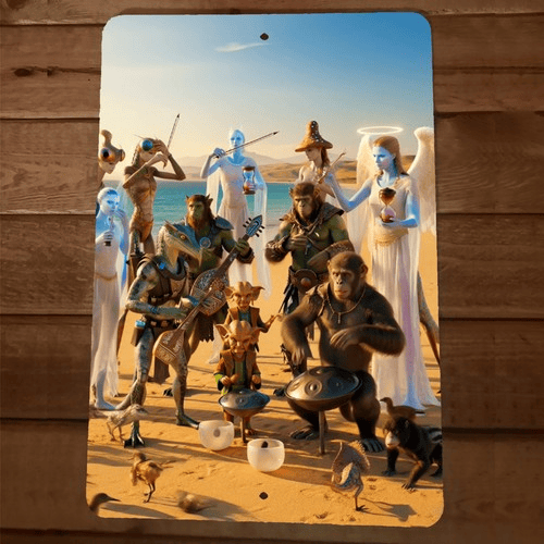 5th Dimension Beach Band Aliens Artwork 8x12 Metal Wall Sign