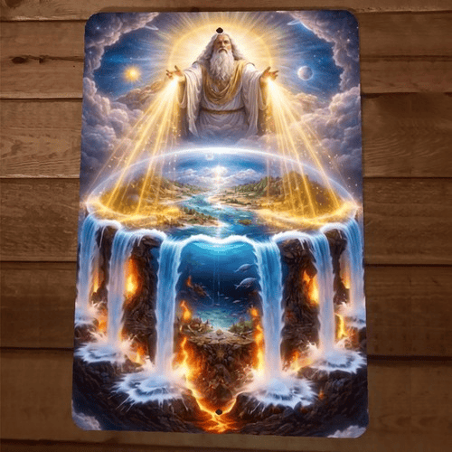 5th Dimension Flat Earth God Artwork 8x12 Metal Wall Sign