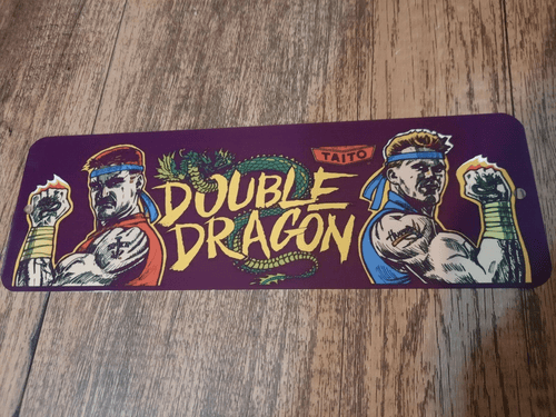 Double Dragon Classic Arcade Marquee Banner 3x12 Metal Wall Sign