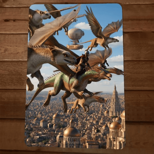 Dragon Riders Artwork 8x12 Metal Wall Sign #3