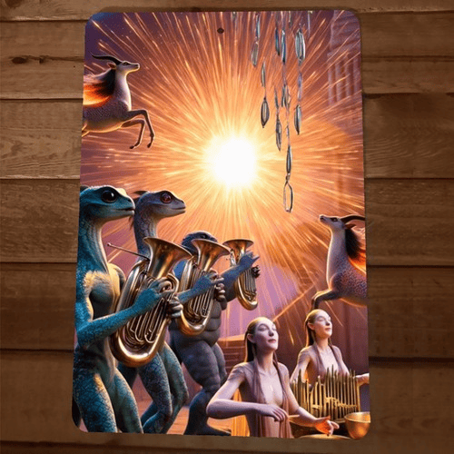 5th Dimension Alien Band Musicians Artwork 8x12 Metal Wall Sign #9