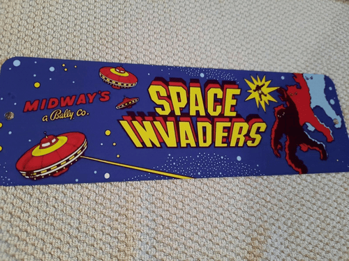Space Invaders Arcade Marquee 3x12 Metal Wall Sign