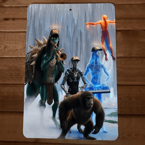 Fantasy Alien Band Artwork 8x12 Metal Wall Animal Sign #20