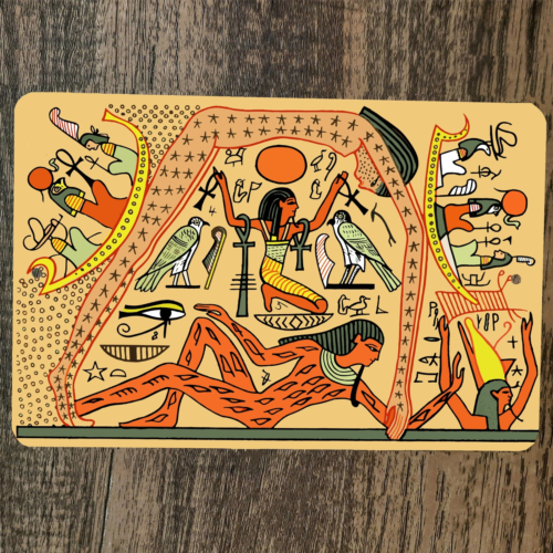 Ancient Egyptian Flat Earth Cosmology 8x12 Metal Wall Sign