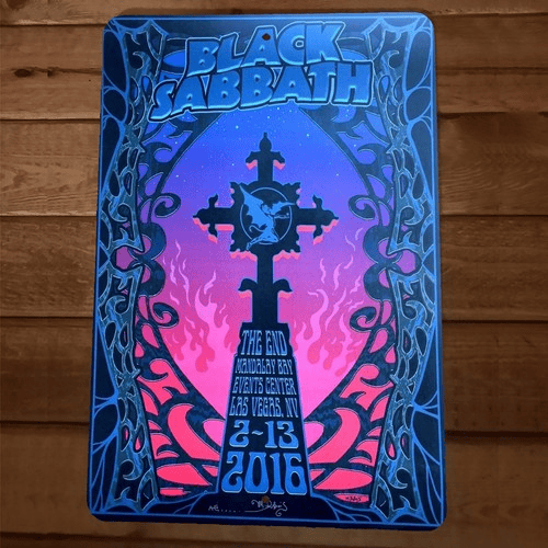 2016 The End Poster Black Sabbath 8x12 Metal Wall Sign