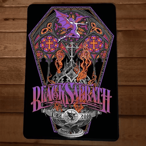 Chicago 2016 Black Sabbath 8x12 Metal Wall Sign