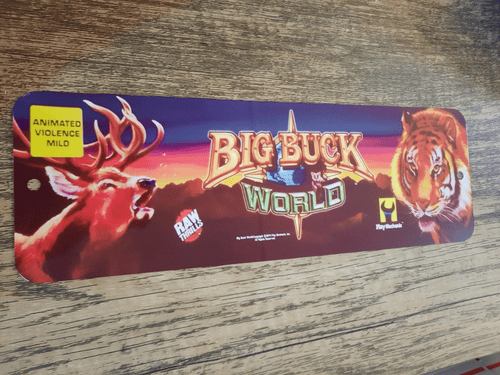 Big Buck World Classic Arcade Game Marquee 3x12 Metal Wall Sign