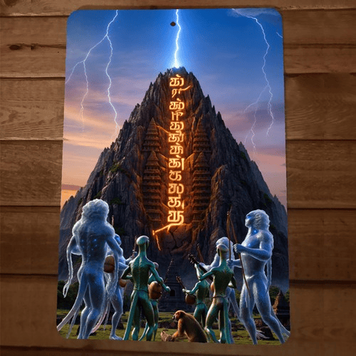 5th Dimension Alien Runes Artwork 8x12 Metal Wall Sign