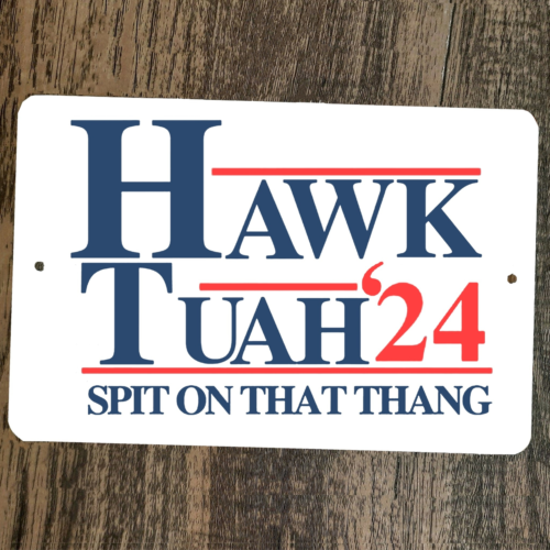 Hawk Tuah 24 Spit on That Thang 8x12 Metal Wall Sign Garage Poster