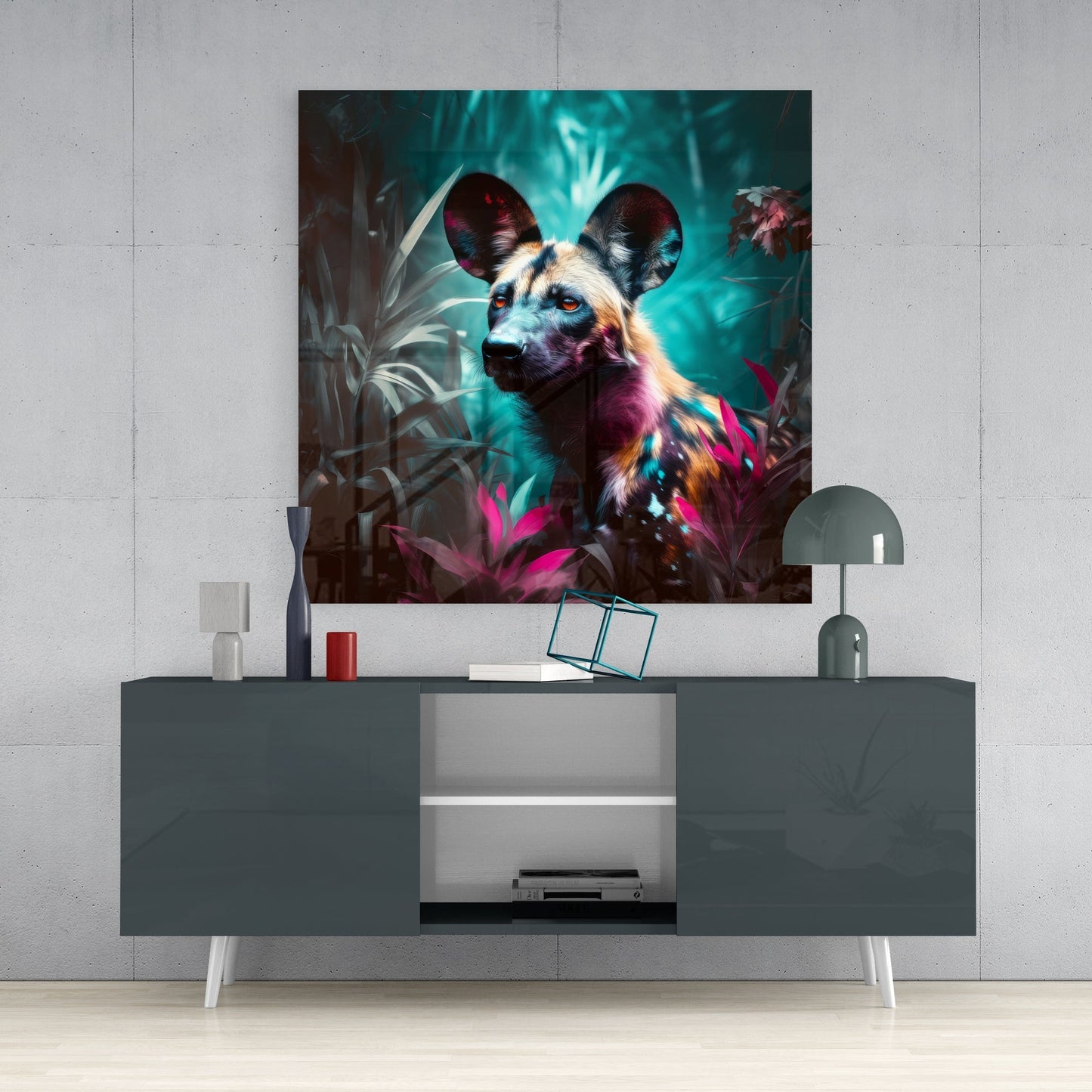 Forest Dog Glass Wall Art || Designers Collection