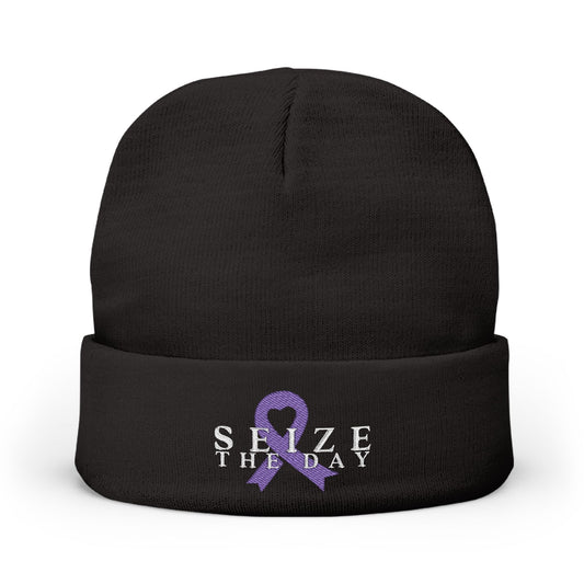 Seize the Day Embroidered Knit Beanie