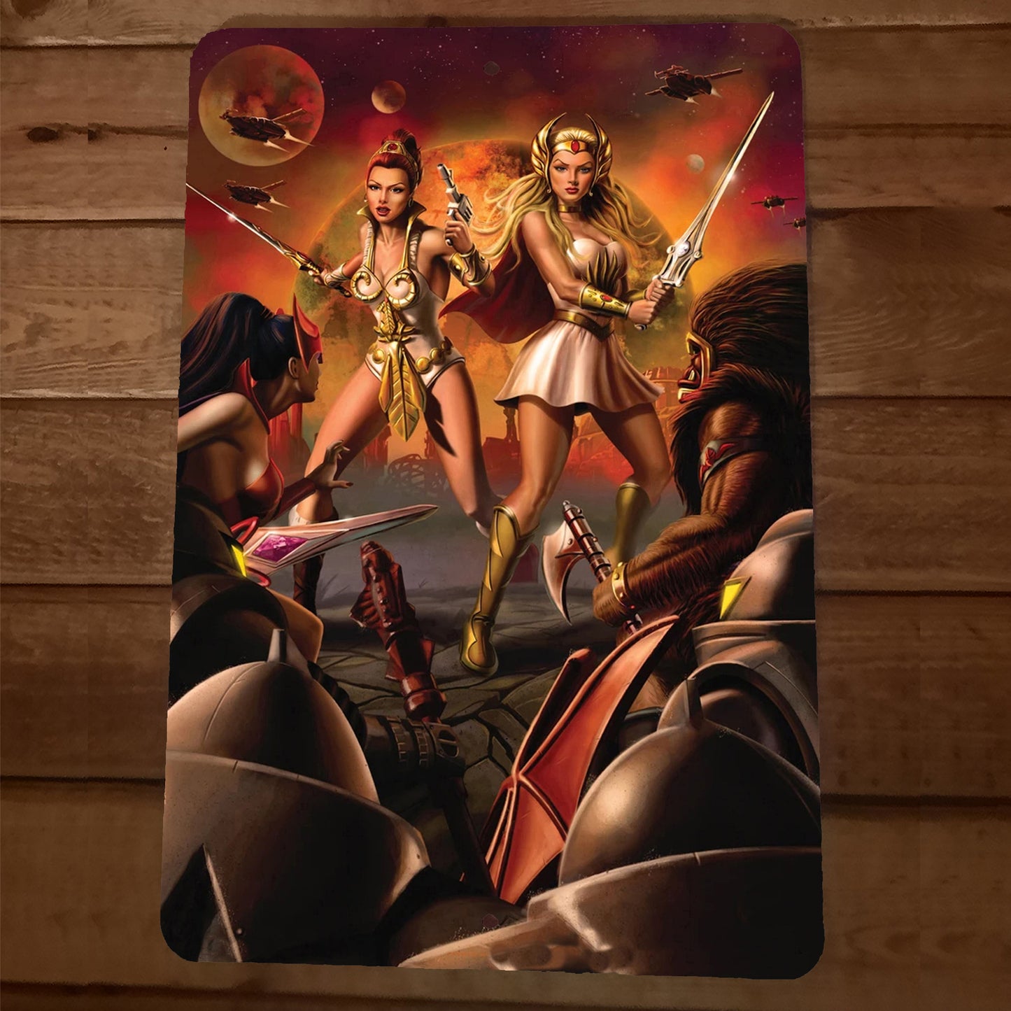 Teela and She-Ra 8x12 Metal Wall Sign Poster Shera MOTU