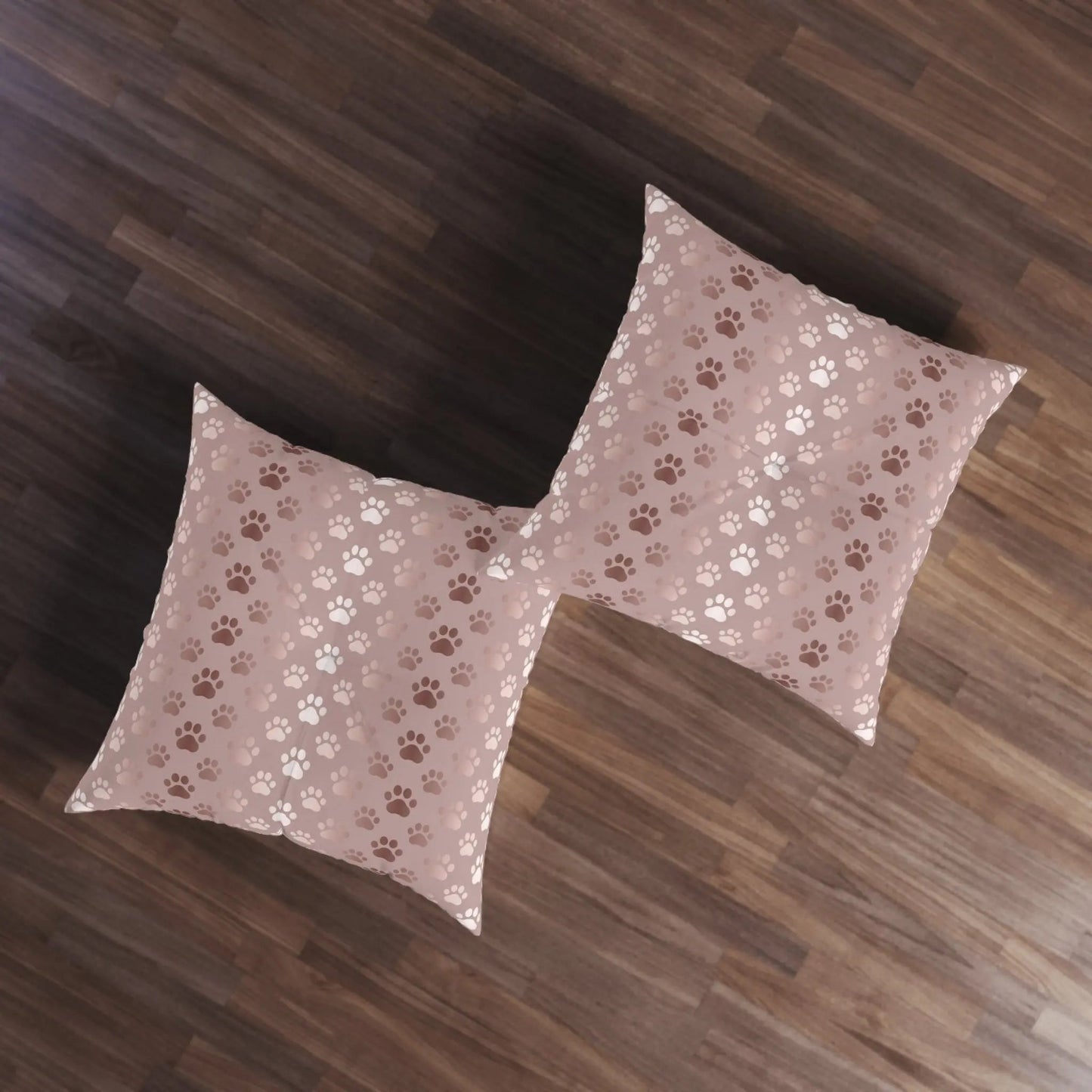 Shimmery Pet Paw Print Tufted Floor Pillow